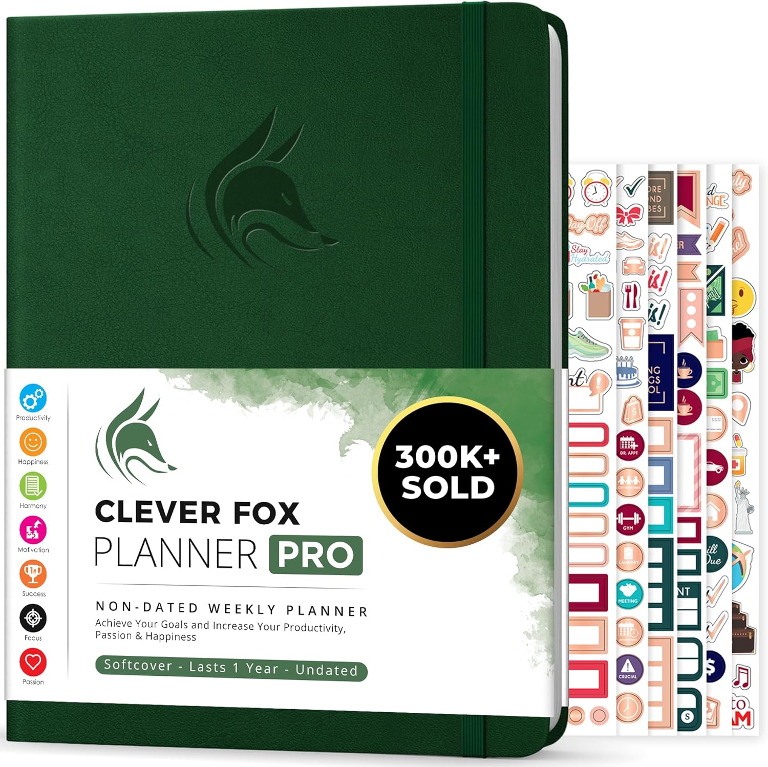 Cover of the book Clever Fox Planner PRO – Weekly & Monthly Life Planner to Increase Productivity, Time Management and Hit Your Goals, 8.5x11″ (Forest Green)