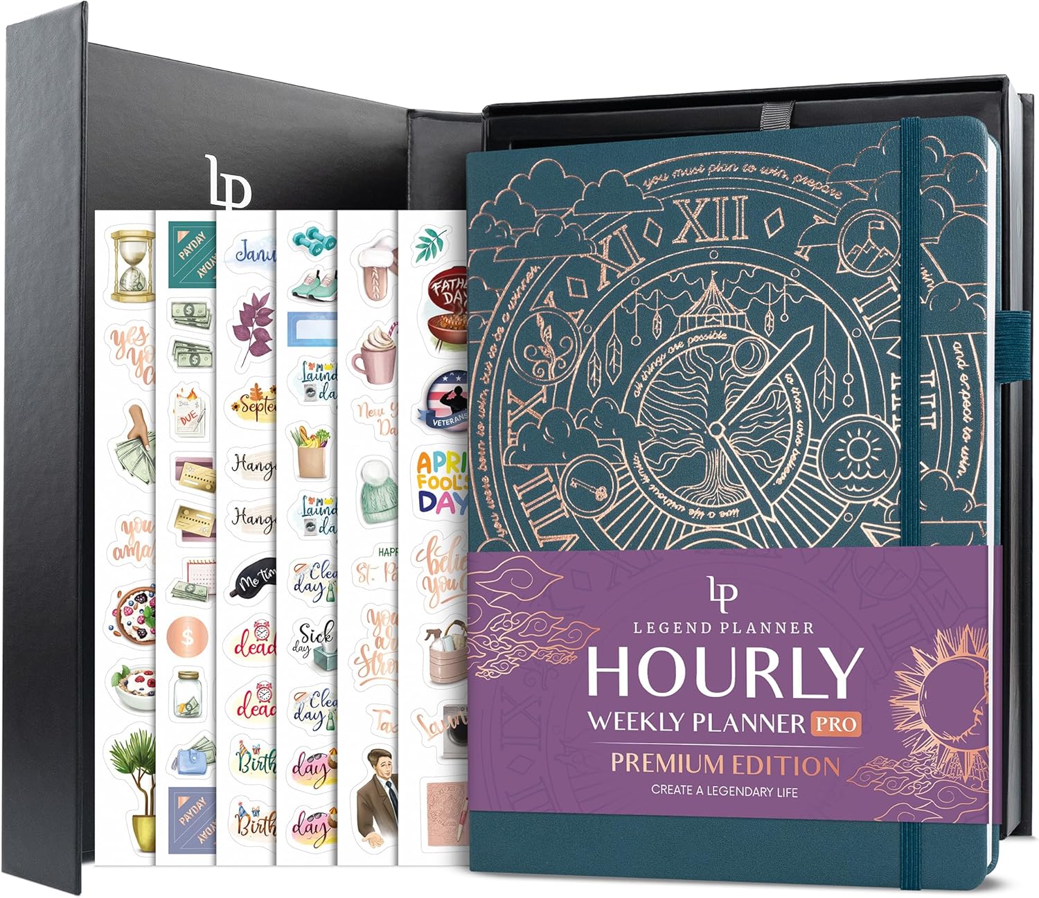 Cover of the book Legend Hourly Planner PRO Premium – Large Undated Schedule Planner with Time Slots – Personal & Work Organizer for Daily, Weekly & Monthly Planning – Time Management Planning – A4 Size (Dark Teal)
